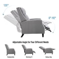 thumbnail image 6 of HOMCOM Reclining Manual Sofa Chair with 135 Degree Pushback, and Retractable Footrest, Grey, 6 of 9