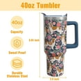 thumbnail image 5 of Cavalier King Charles Spaniel Gifts for Women Dog Lovers 40 oz Floral Cavalier King Charles Spaniel Tumblers with Handle and Straw, Stainless Steel Vacuum Insulated Travel Coffee Mug Cup Water Bottle, 5 of 6