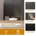 thumbnail image 5 of LUMAMIN 71" Tall Arched Kitchen Pantry, Black Fluted Wood Kitchen Storage Cabinet with Adjustable Shelves, Glass Door & Hidden Drawer for Kitchen, Living Room, Dining Room, 5 of 12