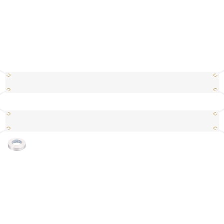 Uxcell Vinyl Blank Banners Signs to Decorate 1'x10' Sublimation White Banner, 2 Set