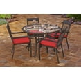 thumbnail image 2 of 5 Piece Brown and Red Weaved Wicker Outdoor Chair and Dining Table Set, 2 of 5