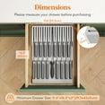 thumbnail image 3 of Magnetic Drawer Knife Organizers Insert, Kitchen Plastic In Drawer Knife Block Slots, Steak Chefs Knives Holder Storage for 16 Knives and 1 Sharpening Steel, Extra Large, Gray, 16.5"/42 cm(W), 3 of 4