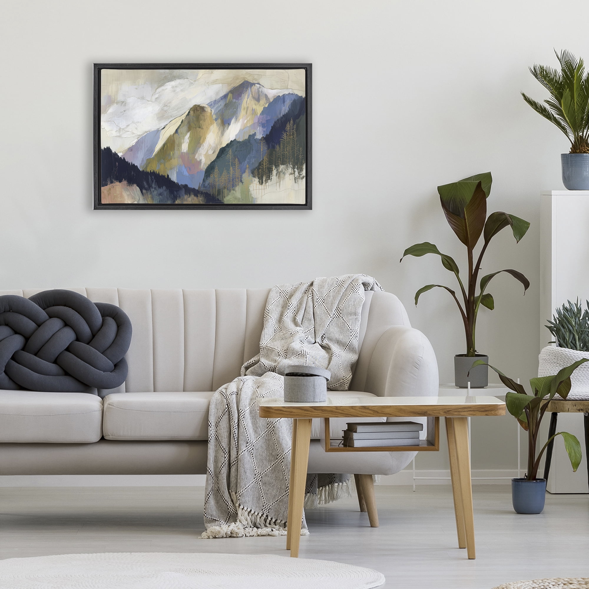 Stupell Industries Mountain Forest Landscape Black Framed Floater Canvas Wall Art, design by Chromatic Storm Studio