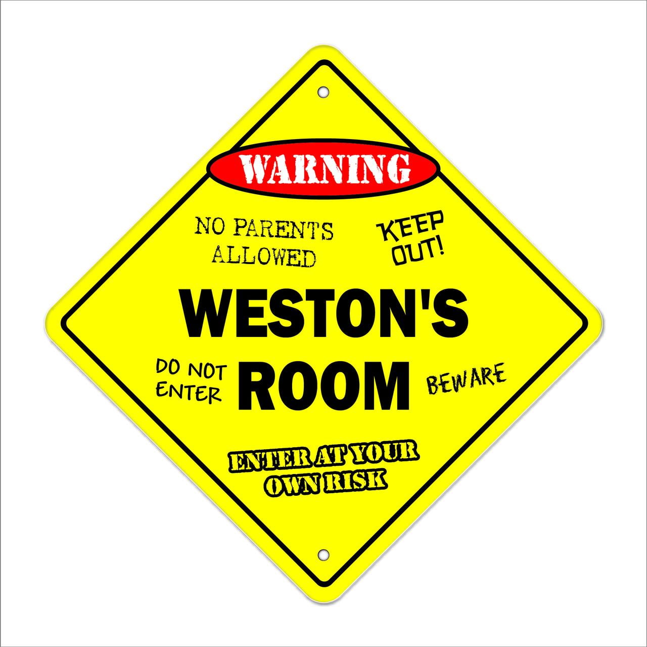Beware Of Weston Rustic Sign SignMission Classic Rust Wall Plaque Decoration 
