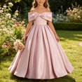 thumbnail image 7 of ATOGUTA Teen Girl Birthday Dresses Strapless Satin Homecoming School Dance Wedding Birthday Party Graduation Pageant Bridesmaid Pink, Size 5T-14, 7 of 7