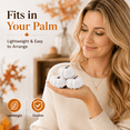 thumbnail image 7 of Mini Artificial Pumpkins 5 Pack, White Foam Pumpkins, Small Fall Table Decorations for Thanksgiving Halloween Mantel Tray Bowl Home Decor, 2.7*1.9in, 7 of 7