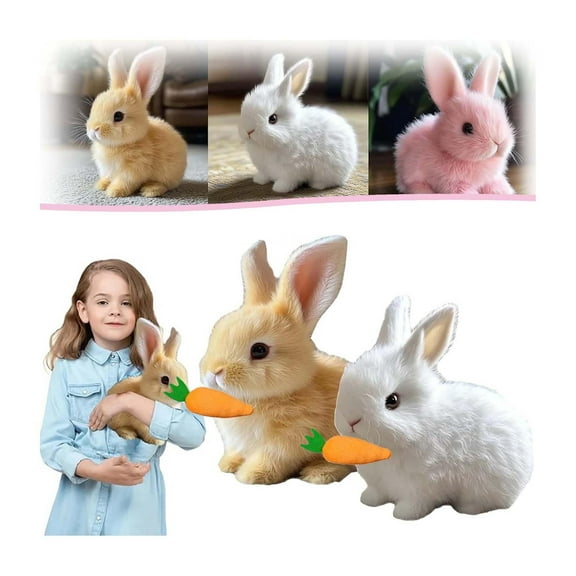 HE. My Realistic Bunny Toy, Bunny Realistic Bunny, Perfect Impersonator of Bunny Kind, Interactive Bunny Realistic Bunny - Jumping, Twitching, and Shaking Ears