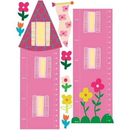 Wallies Peel & Stick Princess Growth Chart, 2 sheets - 19" x 25"