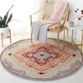 thumbnail image 2 of SAFAVIEH Micro-Loop Bosworth Oriental Area Rug, Beige/Orange, 5' x 5' Round, 2 of 8