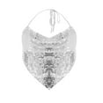 thumbnail image 2 of Tank Top for Women,Ladies Fashion Hot Solid Color Sequins Lace Wrapped Chest Camisole,Womens Tank Tops,Camisole Tops for Women(Color:White,Size:M), 2 of 4