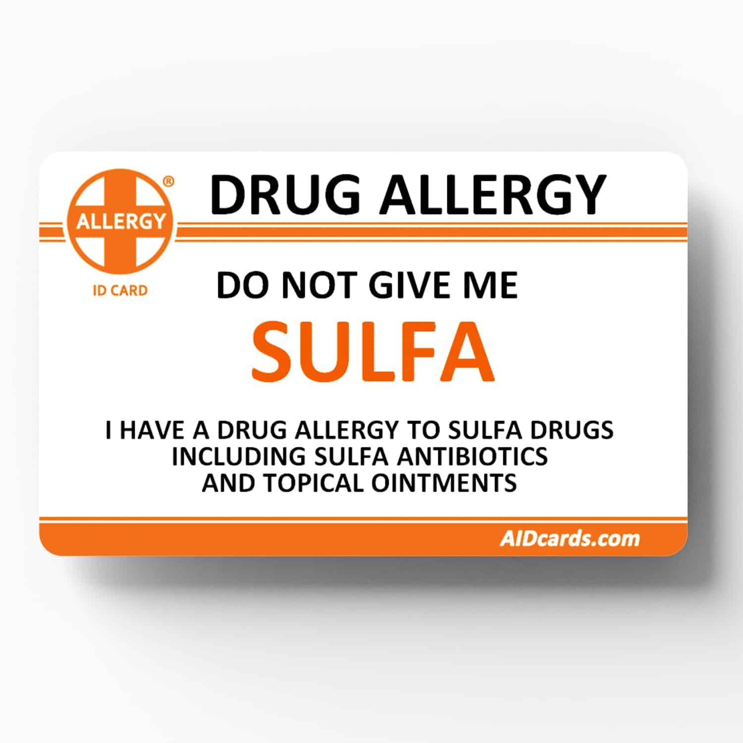 Allergy ID Card SULFA Drug Allergy Walmart allergy-id-card-sulfa-drug-allergy-walmart