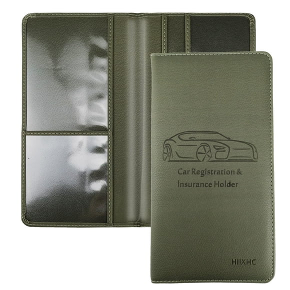 Portatarjetas De Registro Y Seguro De Automóvil - Guantera De Cuero Para Vehículos Documentos De Automóvil Trámites Estuche Tipo Billetera Organizador Para Identificación Licencia De Conducir Tarjetas