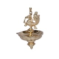 thumbnail image 3 of Hanging Peacock Brass Lamp with Chain | Gold Plated, 3 of 4