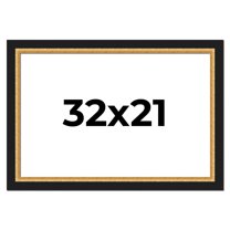 32x21 Frame Gold Real Wood Picture Frame Width 2.25 Inches | Interior Frame Depth 0.5 Inches |