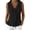 Black, variant on Women's Bow Tie Front Tank Top Sleeveless Casual V Neck Ruffle Hem Pleated Peplum Blouse Khaki