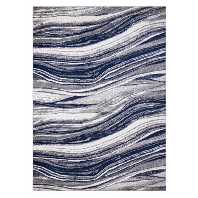 Concard Global Trading 69456 7 x 9 ft. Marble Stripes Area Rug, Navy