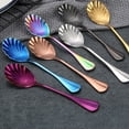 thumbnail image 7 of Grandest Birch Stirring Spoon Vintage Shell Shape Stainless Steel Coffee Ice Cream Dessert Teaspoon Scoop for Restaurant Stirring, 7 of 7