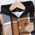 thumbnail image 7 of KEXE Boys Outfit Baby Boy Long Sleeve Hooded Plaid Onesie Drawstring Elastic Waist Pants Set Spring Outdoor Outfit（Orange,3-4 Years）, 7 of 7