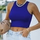 thumbnail image 2 of Túnica camisetas sin mangas para las mujeres Mujeres Sexy sin mangas de cuello Racerback recortadas Tank Tops Trendy Cute Teen Girls Neck Crop Tops Chaleco (BU2, L), 2 of 7