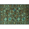 thumbnail image 1 of Ahgly Company Machine Washable Indoor Rectangle Oriental Turquoise Blue Industrial Area Rugs, 2' x 4', 1 of 4