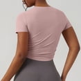 thumbnail image 3 of Womens Slim Fit T-Shirts, Short Sleeve Shirts for Women Summer Casual Vintage Slimming Solid Color Basic Crewneck Tees S-XL, 3 of 4