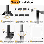 EMART 10x10 ft Heavy-Duty Adjustable Step and Repeat Backdrop Stand Kit for Photography, Trade Show, Photo Booth