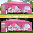 thumbnail image 5 of 10'x20' Canopy Tent Wedding Party Outdoor Gazebo with 6 Removable Sidewalls for Weddings and Events,Pink, 5 of 7