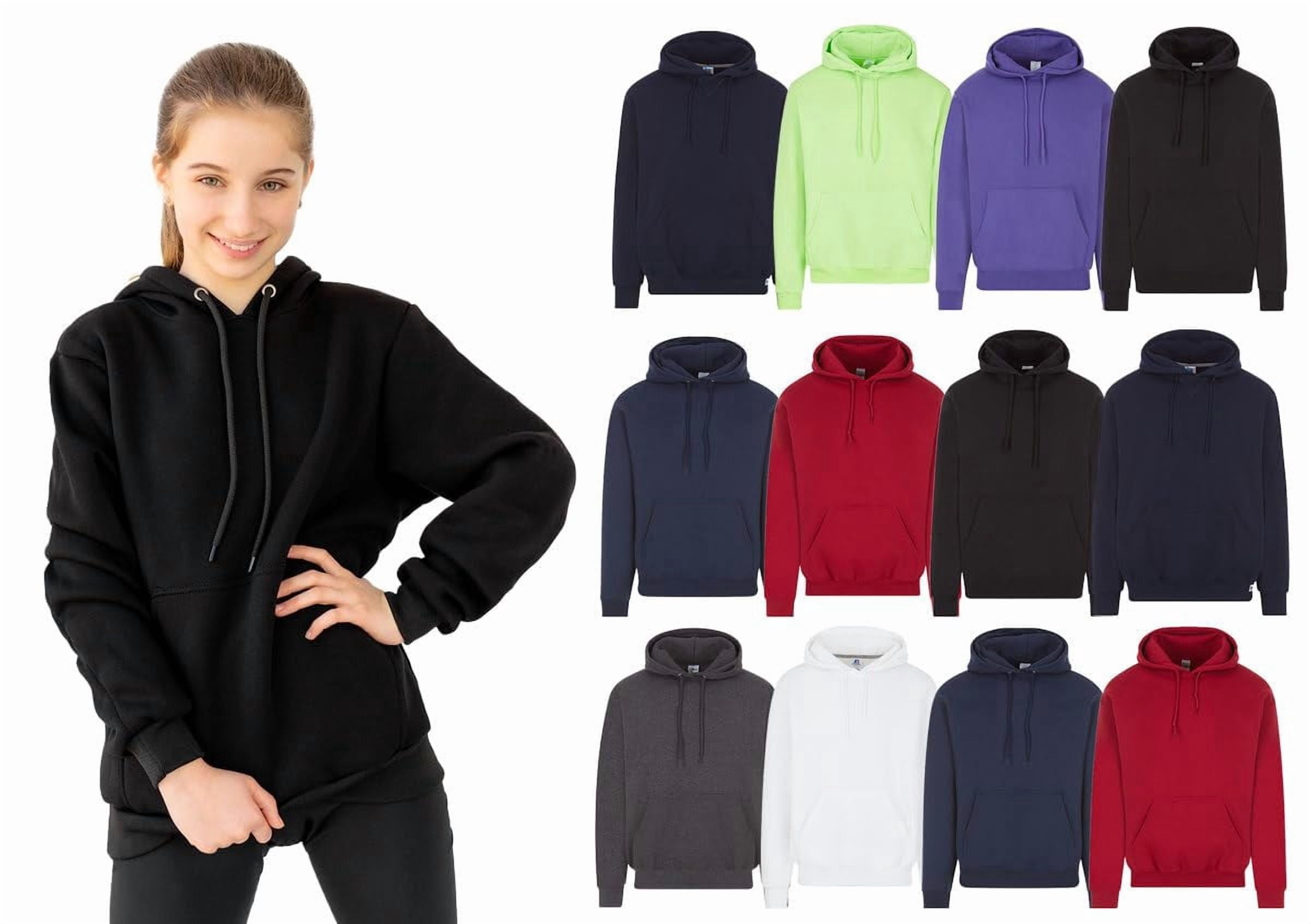 BILLIONHATS Wholesale 12 Pack Kids Hoodie Sweatshirts Bulk Hoodies for Children, Warm Hooded Shirt Boys Girls Unisex, Donations Camp 12 PACK SIZE XL