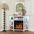 thumbnail image 2 of Giantex Corner TV Stand w/Electric Fireplace, Entertainment Center, Media Console Cabinet, White, 2 of 10