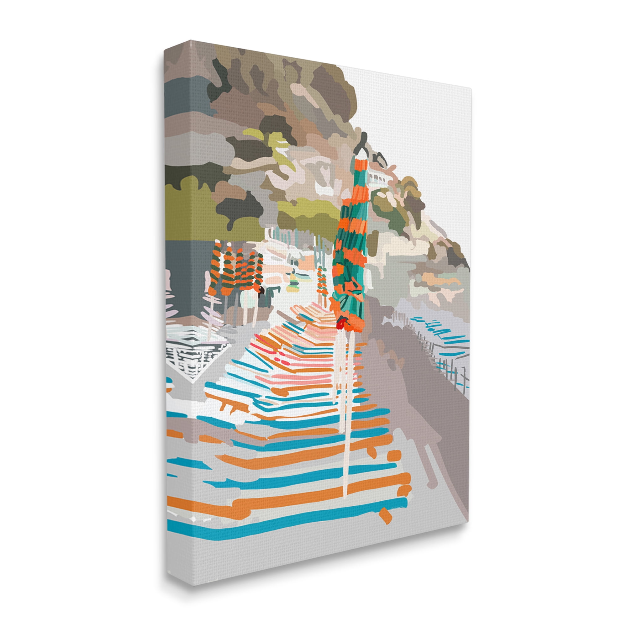 Stupell Industries Beach Vacation Coast Nature Painting Gallery Wrapped Canvas Print Wall Art, 16 x 20