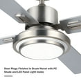 UL Listed Ceiling Fan Light Brushed Nickel Finish with 15W LED & Remote