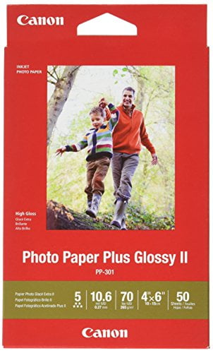 Canon Glossy Photo Paper Plus II, 4'x6'(50 Sheets)