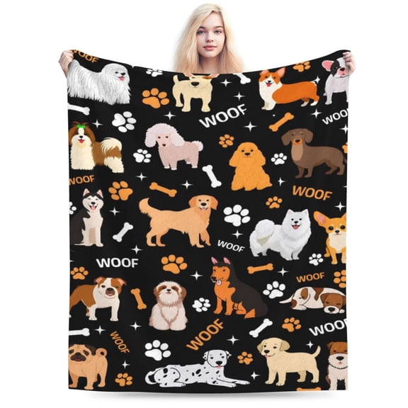 Dog Blanket Puppy Plush Gifts for Women Soft Cozy Flannel Dogs Animal Throw Blanket Bedding Decor Dog Gifts for Dogs Lovers for Adults 50x40