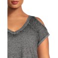 thumbnail image 4 of Terra & Sky Women's Plus Size Burnout Raglan Cold-Shoulder T-Shirt, 4 of 5