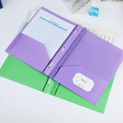 LKXGBMY 3-Prong 2-Pocket Poly Folder, 1Pack Plastic Folders with Pockets and Prong Holds Letter Size Paper, Plastic Pockets Folder for Office and Home, Green