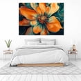 thumbnail image 3 of Mudket Orange and blue Fluid Art Flower Canvas Wall Art, Framed Floral Print, Ready to Hang Wall Decor for Living Room Bedroom, Abstract Modern Artwork - 12"L x 8"W, 3 of 10