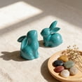 thumbnail image 4 of 1PC Large Easter Ceramic Bunny Figurines Decor, Dark Blue Porcelain Modern Tabletop Desktop Bookshelf Adornments Unique Decor DIY Art Crafts Statues for Easter Spring Weddings Home, Dark Blue, 4 of 7