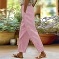 thumbnail image 2 of frariair ​Linen Blend Wide Leg Pants For Women Comfortable Elastic Waist Summer Palazzo Trousers Boho Chic Casual Outfit Design​ Pink, 2 of 9