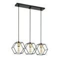 thumbnail image 3 of Horatia 24 in. 3-Light Indoor Matte Black and Satin Gold Finish Chandelier with Light Kit, 3 of 5