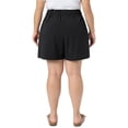 thumbnail image 3 of Agnes Orinda Women's Plus Size Shorts Wide Leg Loose Drawstring High Waist Beach Vacation 2026 Summer Casual Pant with Pocket 1X Black, 3 of 6