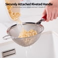 thumbnail image 6 of 18/8 Stainless Steel Mesh Strainer: U-Taste 5.5 Inch Kitchen Fine Mesh Sieve Food Colander with Riveted Sturdy Silicone Handle and 30 Mesh Hole for Straining Flour, Pasta, Fruit, Quinoa (Red), 6 of 12