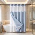 thumbnail image 5 of Waterproof Double Layer Shower Curtain, Waffle Weave Polyester Bath Curtain with Detachable Liner, Reinforced Grommet Top, Machine Washable, Standard Size for Bathtub and Shower Stall, 5 of 6