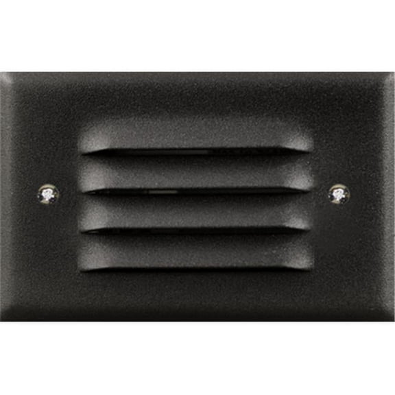 Dabmar Lighting LV617-B Cast Aluminum Recessed Louvered Brick, Step & Wall Light, Black - 1.95 x 4.83 x 3.10 in.