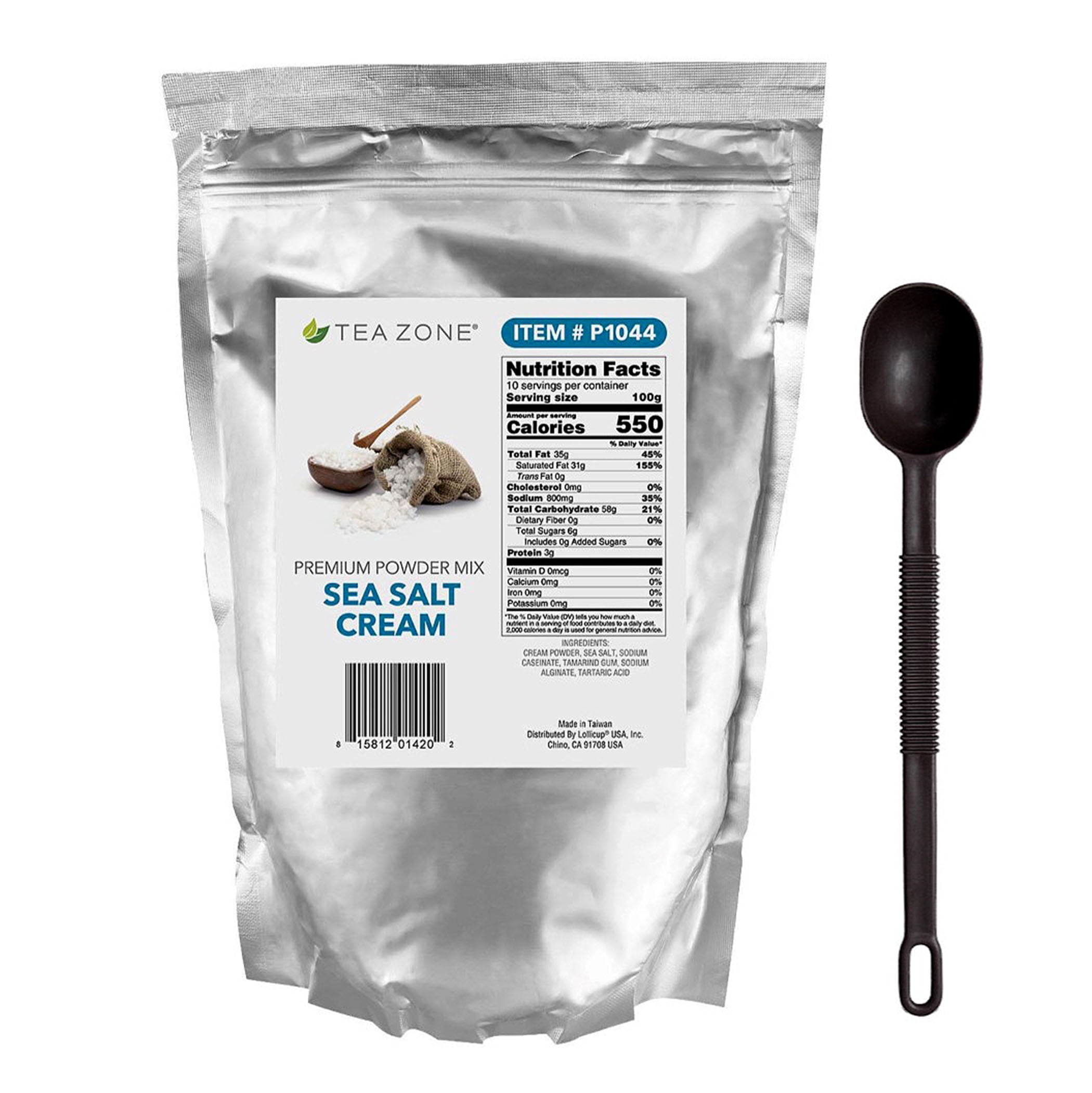 Tea Zone SEA SALT CREAM Powder Mix for Boba Bubble Tea 2.2 lbs with Measuring Spoon (2-Pc Set)
