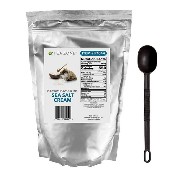 Tea Zone SEA SALT CREAM Powder Mix for Boba Bubble Tea 2.2 lbs with Measuring Spoon (2-Pc Set)