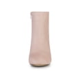 thumbnail image 6 of BLISSFUL STEP Women's Side Zipper Block Heel Ankle Boots Dust Pink 5.5, 6 of 7