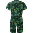 thumbnail image 4 of Abomasnow Mens Hawaiian Sets Casual Short Sleeve Shirts and Shorts Summer 2 Piece Tracksuit Lounge Outfits on Clearance, 4 of 5
