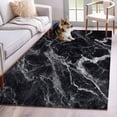 thumbnail image 3 of Area Rug for Living Room, Black Marble Non-Slip Indoor Large Carpet for Bedroom/Dining Room, Vintage Minimalism White Abstract Texture Washable Low-Profile Rectangle Floor Runner Rugs - 4 x 6 Ft, 3 of 7