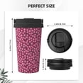 thumbnail image 3 of Balery Flowers With Green Leaves Pattern Insulated Coffee Travel Mug Stainless Steel Vacuum Coffee Cup Leakproof with Screw Lid Coffee for Hot/Iced Beverage - 500ml, 3 of 8