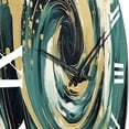 thumbnail image 3 of Designart "A Spiral in Dark Blue and Gold I" Abstract Spirals Oversized Wall Clock, 3 of 6